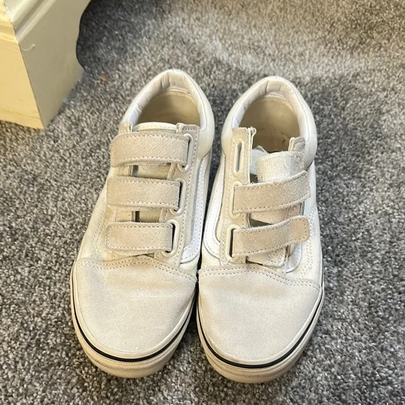 Vans Women's White Velcro Sneakers - Picture 2 of 5